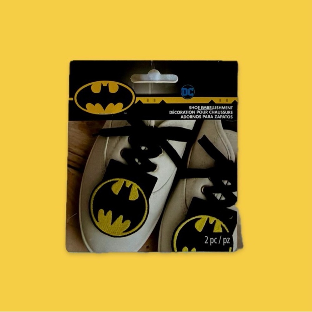 NEW DC Batman Glitter Emblem Patches - Black & Yellow
